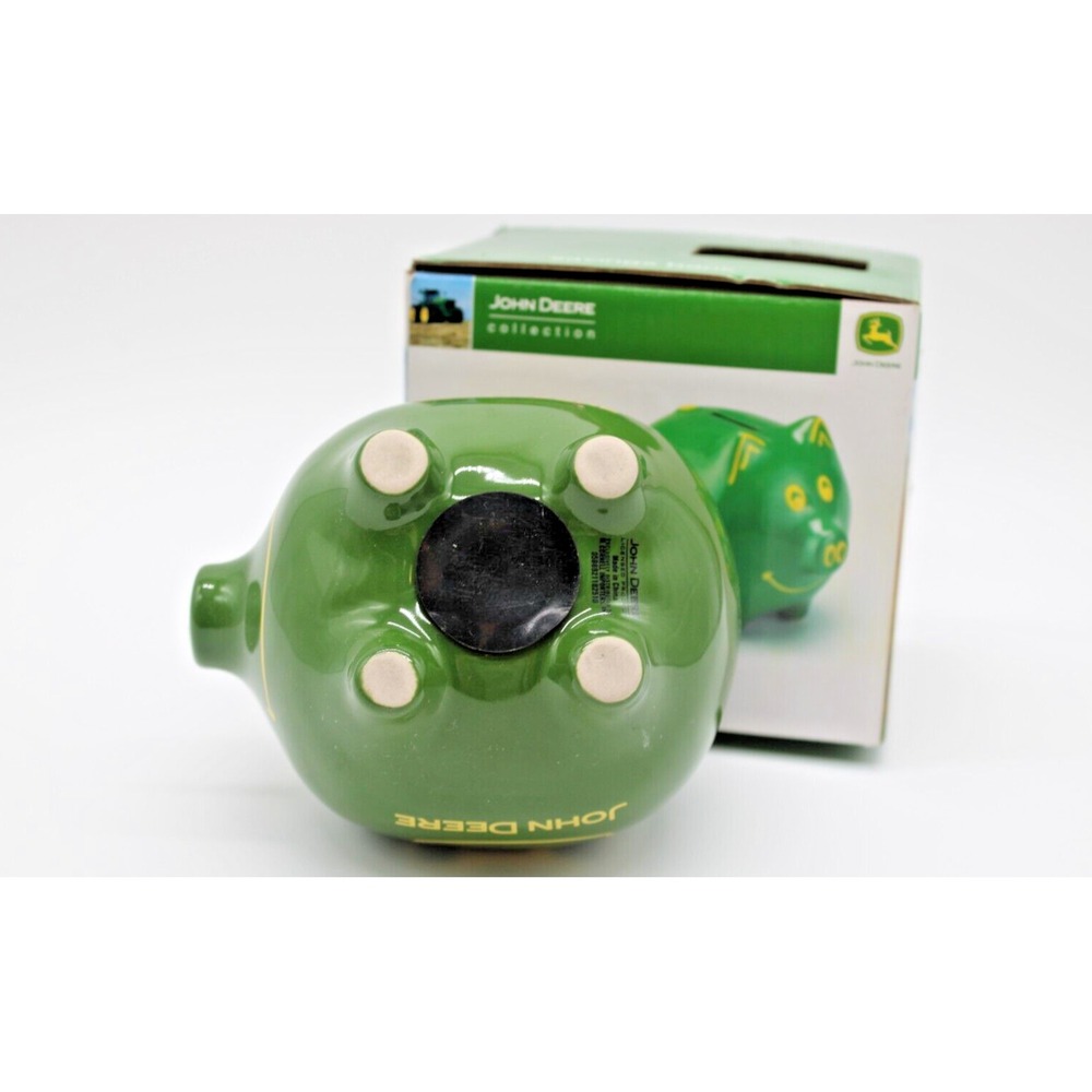 John Deere Green PIG Piggy Bank With Box NEW 2009 Collectible Stoneware - Picture 5 of 10